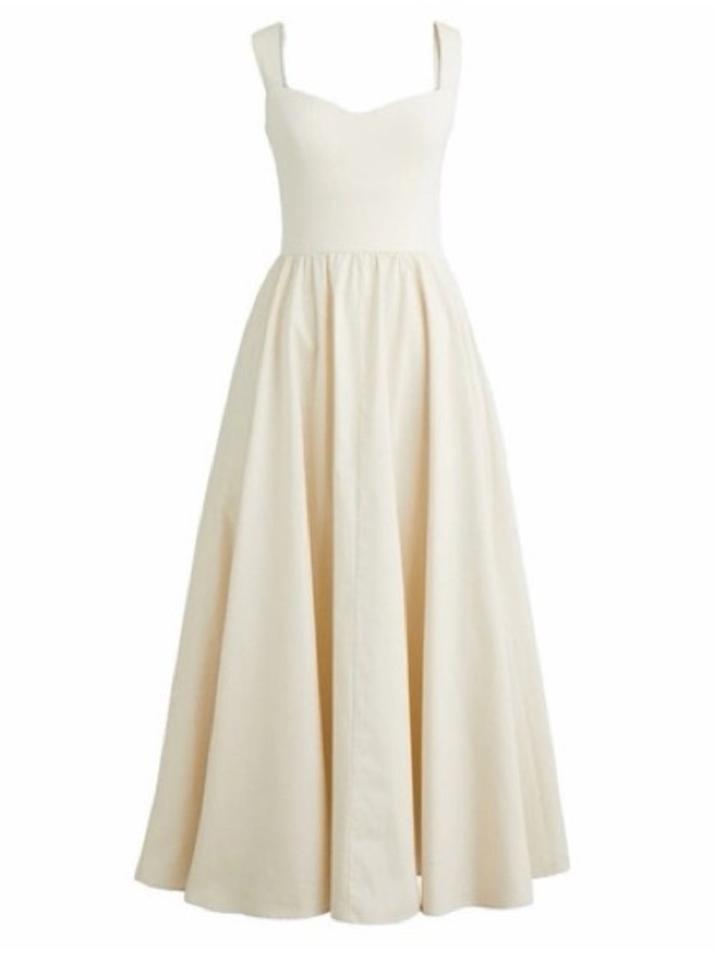 J.Crew Sweetheart Tank Maxi Dress Poplin Skirt  cream cotton bottom size XS
